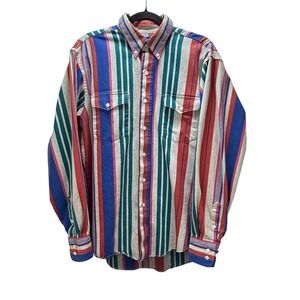 Vintage Wrangler Cowboy Cut Shirt 16-34 Multi Stripe Western 90s X-Long Tails